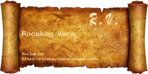 Rocskay Vera névjegykártya